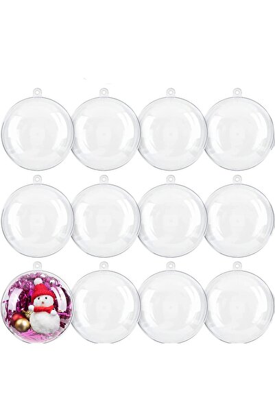 mutlu adım 12 Adet 8cm Plastik Küre Fanus Kutu