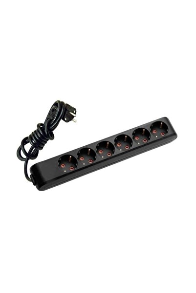 VİKO Multi-let Siyah 6'lı Topraklı Çocuk Korumalı Grup Priz-3 Metre