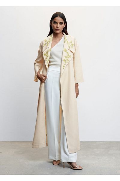 MANGO Woman Trench cu inimă brodat
