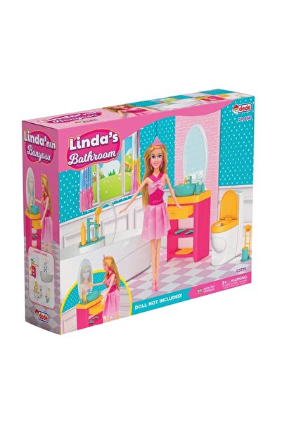 DEDE Linda's Bathroom Play Set Bathtub Cabinet Toilet and Bathroom Set with Accessories