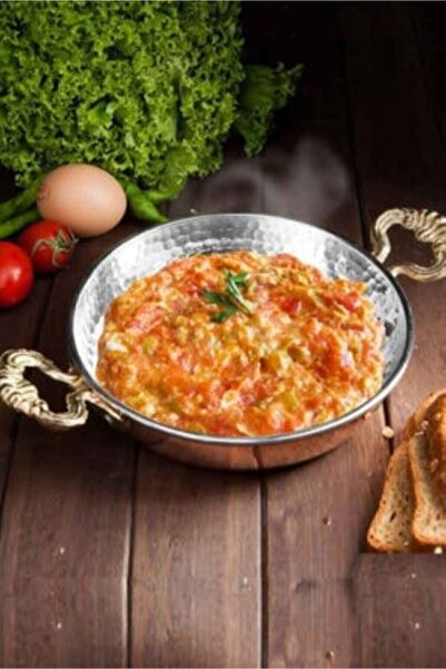 KAVELE Kalın Bakır Menemen Mıhlama Tavası Yumurta Sahanı Kalın 18cm