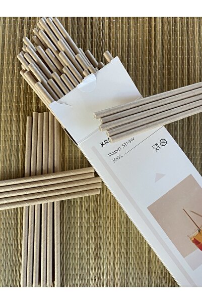 MY ZEY Kraft (kağıt Pipet ) Paper Straw 100'lü 6 Mm*200 Mm
