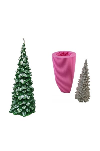 morlalem m 3 Boyutlu Çam Ağacı Silikon Kalıp K-946, Kokulu Taş Sabun Alçı Mum...