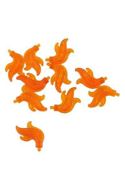 LEGO Custom MOC Accessory Minifigure Minifigure Headgear Feather Fire Flame Transparent Orange 4pcs