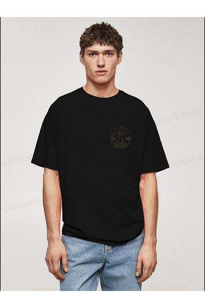 Pear Wear Ανδρικό μπλουζάκι Hyper Printed Cotton Crew Neck Oversize