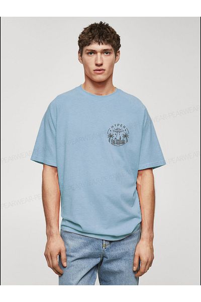 Pear Wear Ανδρικό μπλουζάκι Hyper Printed Cotton Crew Neck Oversize