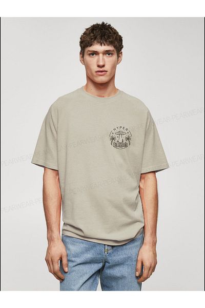 Pear Wear Ανδρικό μπλουζάκι Hyper Printed Cotton Crew Neck Oversize