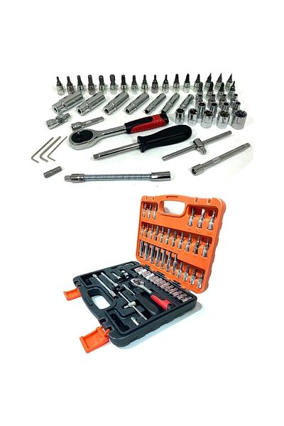 TEKNO Pcs 53 Pieces Titanium Alloy 1/4 Socket Wrench Set Bits End Set Full Set