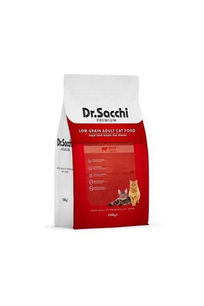 Dr. Sacchi Dr.sacchi Premium Düşük Tahıllı Sığır Etli Yetişkin Kedi Maması 1,...