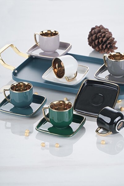 ACAR Helsinki 6 Kişilik Porselen Kahve Fincanı Takımı