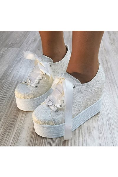 Ayakkabı Tutkusu Stilo ® Pantofi de rochie de mireasa Pantofi de mireasa Ivory 13cm In interior Toc ascuns Extrem de Confortabil