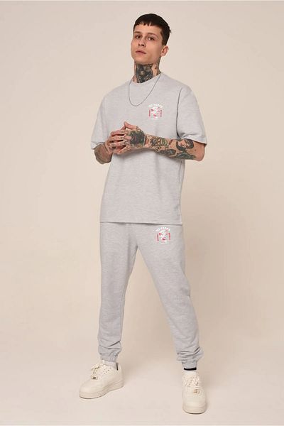 aynewmoda Dragon Printed Tshirt tracksuit bottom top Set