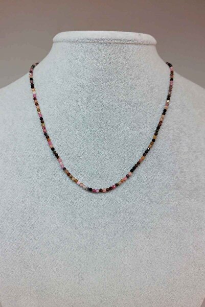 Yasamtohumu قلادة بحجر التورمالين 2.5 ملم (مع مشبك ثابت) (23075)