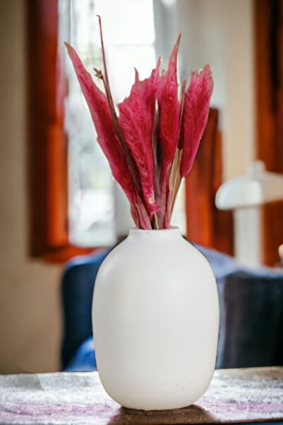 YAYBOX Dekoratif Vazo El Yapımı Beyaz Renk Model 6