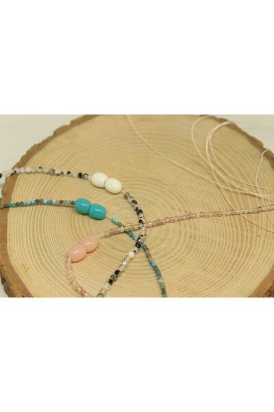 Yasamtohumu Pembe Opal Taşı 2mm Kolye (SABİT KLİPSLİ)