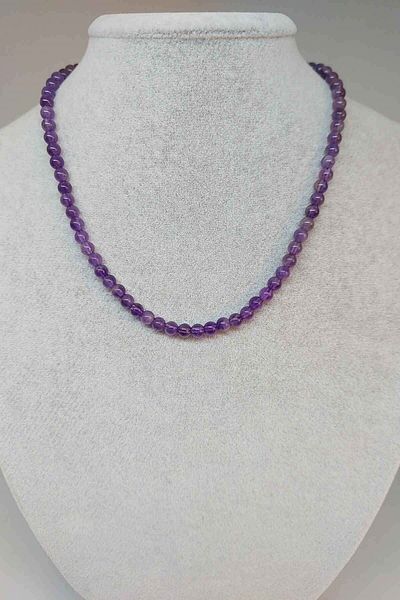 Yasamtohumu Amethyst Stone 4-5mm Necklace (WITH FIXED CLIP)
