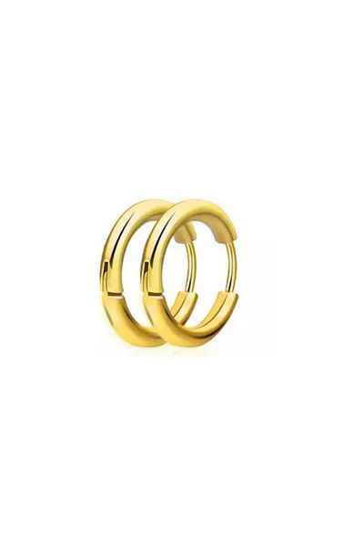 Jaida Moda Unisex 316l Stainless Steel Set of 2 Steel Hoop Earrings