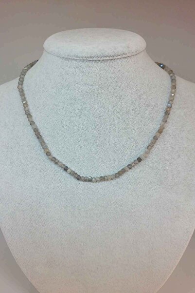 Yasamtohumu Labradorit Taşı Rondela Faset Kesim 3.5*2.5mm Kolye (SABİT KLİPSLİ)