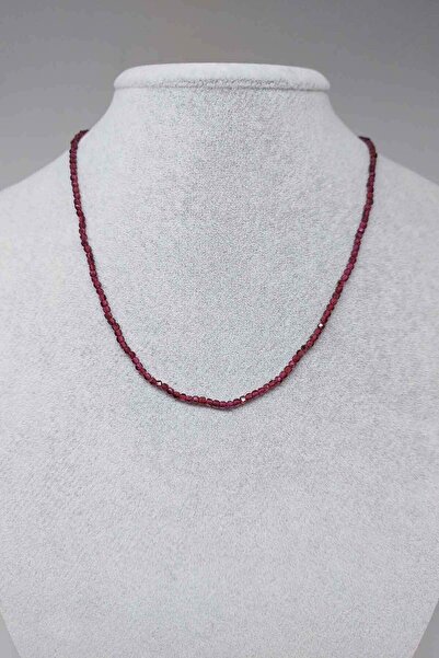 Yasamtohumu Lal (GRANAT) (GARNET) Taşı Küp Şekilli 2.5mm Kolye (SABİT KLİPSLİ)