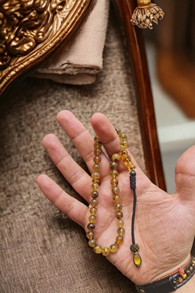 Budakoğulları 1000 Ayar Gümüş Kazaz Püskül Sertifikalı Kaliningrad Fosil Kaya Damla Kehribar Tesbih