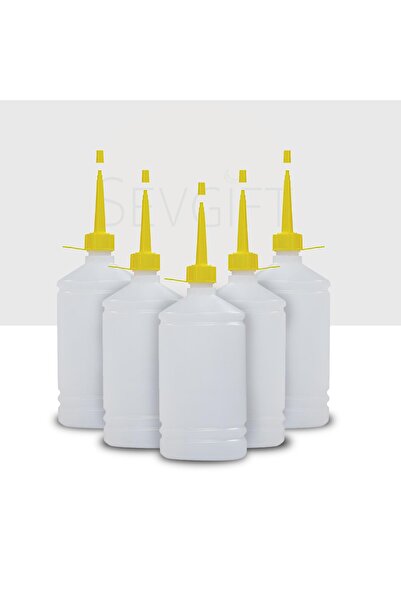 Sevgift Plastik Damlalık Kapaklı 1000ml Çok Amaçlı Plastik Yağdanlık - 5 Adet (Piset)