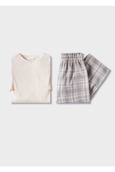 MANGO Kids Gemusterter langer Pyjama