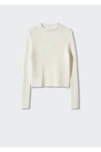 MANGO Woman Ajur Örgü Perkins Yaka Kazak