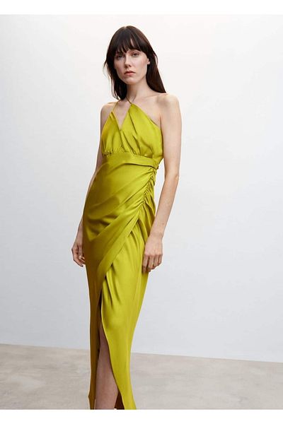 MANGO Woman Ασύμμετρο Σατέν Φόρεμα