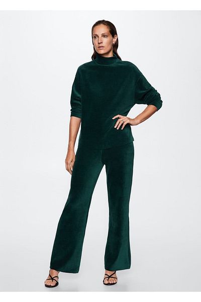 MANGO Woman Sweatshirt aus Cord mit Perkins-Kragen