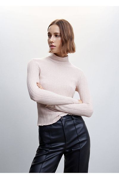 MANGO Woman Woven T-Shirt