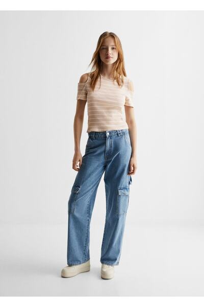 Mango Teen Tricou Bej Pentru Copii
