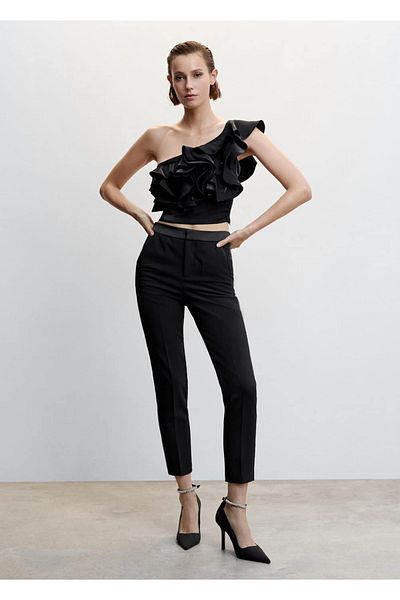 MANGO Woman Satin Detailed Trousers