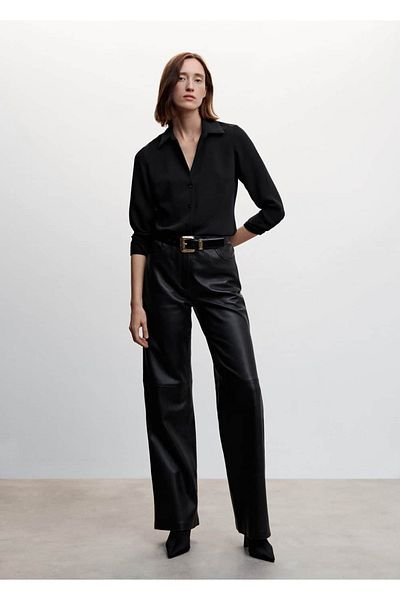 MANGO Woman Pleated Draped Shirt