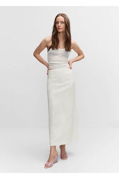 MANGO Woman Langer Rock mit Schlitz