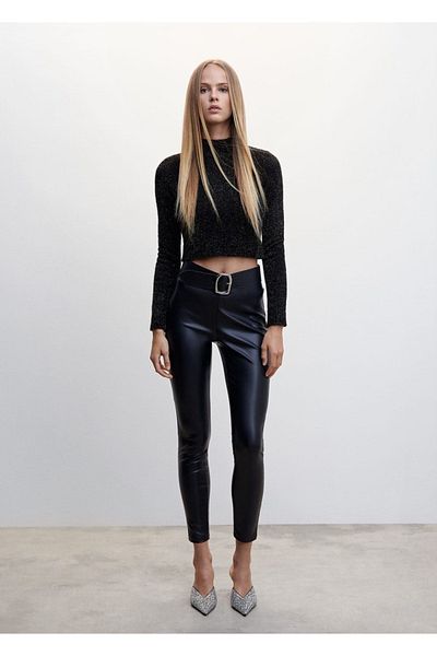 MANGO Woman Shiny Turtleneck Sweater
