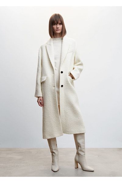 MANGO Woman Curly Woolen Coat
