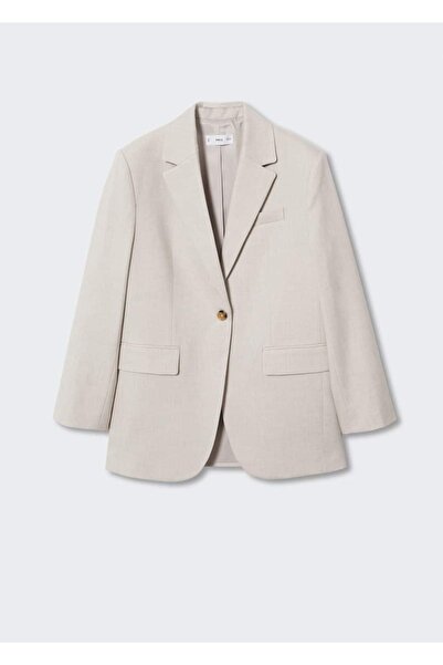 MANGO Woman Mango Kalıplı Gri Blazer Ceket