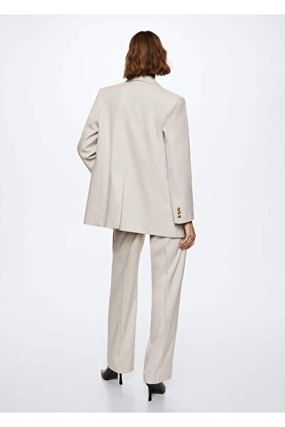 MANGO Woman Mango Kalıplı Gri Blazer Ceket