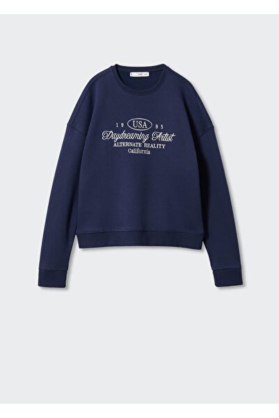 MANGO Woman Yazı Işlemeli Sweatshirt