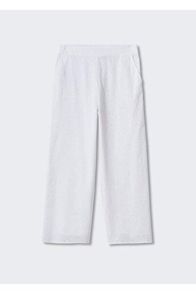 MANGO Woman Işlemeli Koton Pantolon