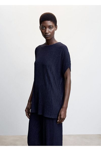 MANGO Woman Tricou țesut cu umeri