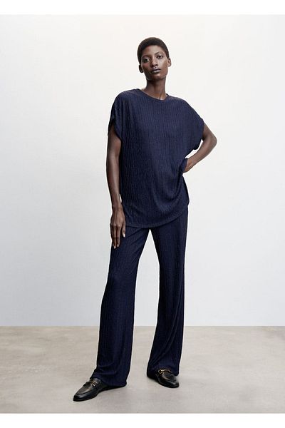 MANGO Woman Tricou țesut cu umeri