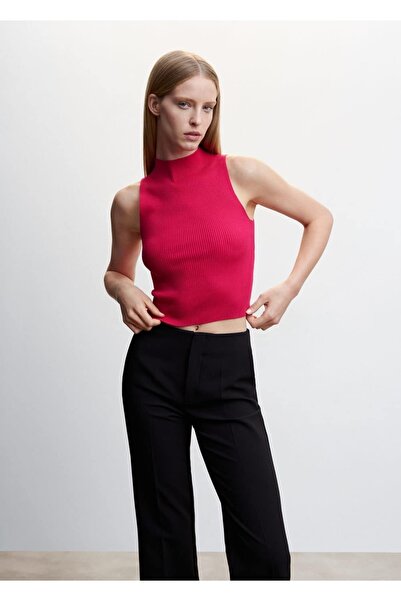 MANGO Woman Μπλουζάκι με ψηλό γιακά