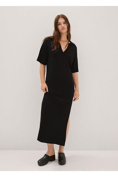 MANGO Woman Slit Knitwear Dress