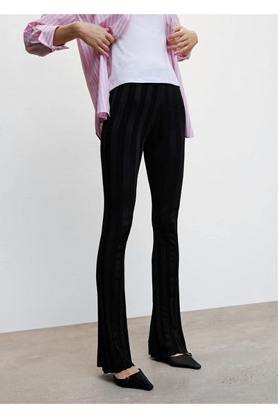 MANGO Woman Flared Knitwear Trousers