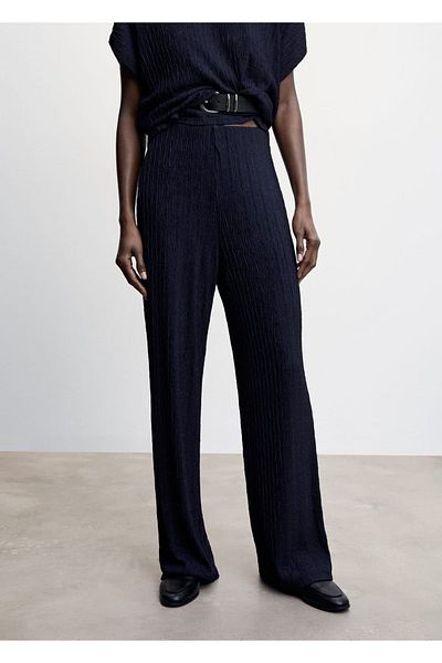 MANGO Woman Pantaloni Palazzo texturati