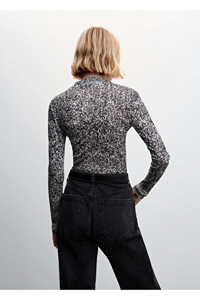 MANGO Woman Μακρυμάνικο μπλουζάκι με σχέδιο