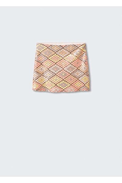 MANGO Woman Payetli mini etek
