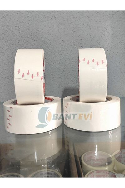 BANT EVİ White Colored Duct Tape 4 Pieces 45mmx100meter White Tape Hotmelt Bantevi Brand