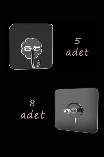 Sekiz8 13 Adet Mix Delmeden Güçlü Yapışkanlı Suya Dayanıklı Banyo Askılık Set...